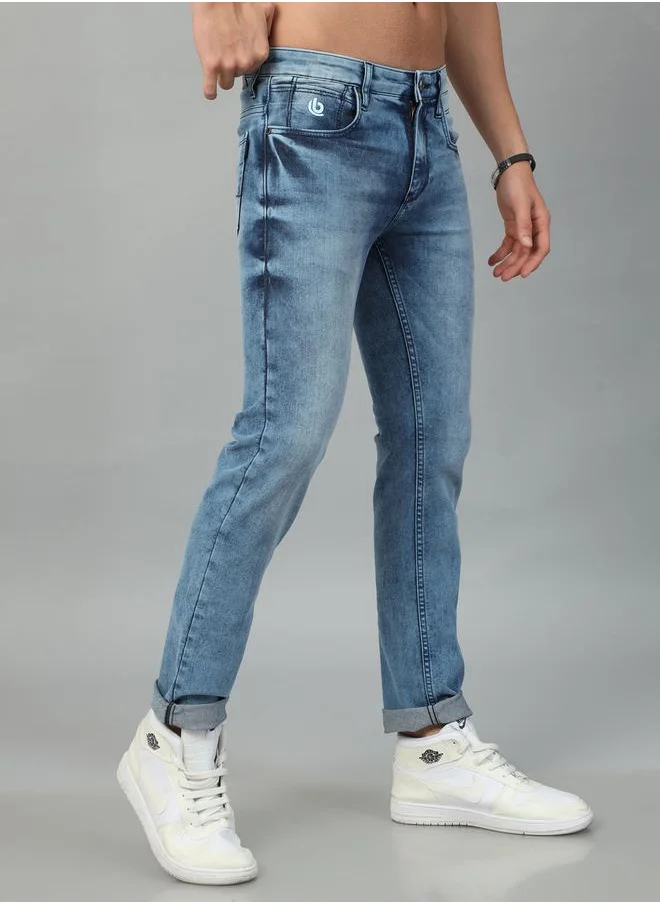 Bushirt Mid Rise Regular Fit Faded Jeans by Styli