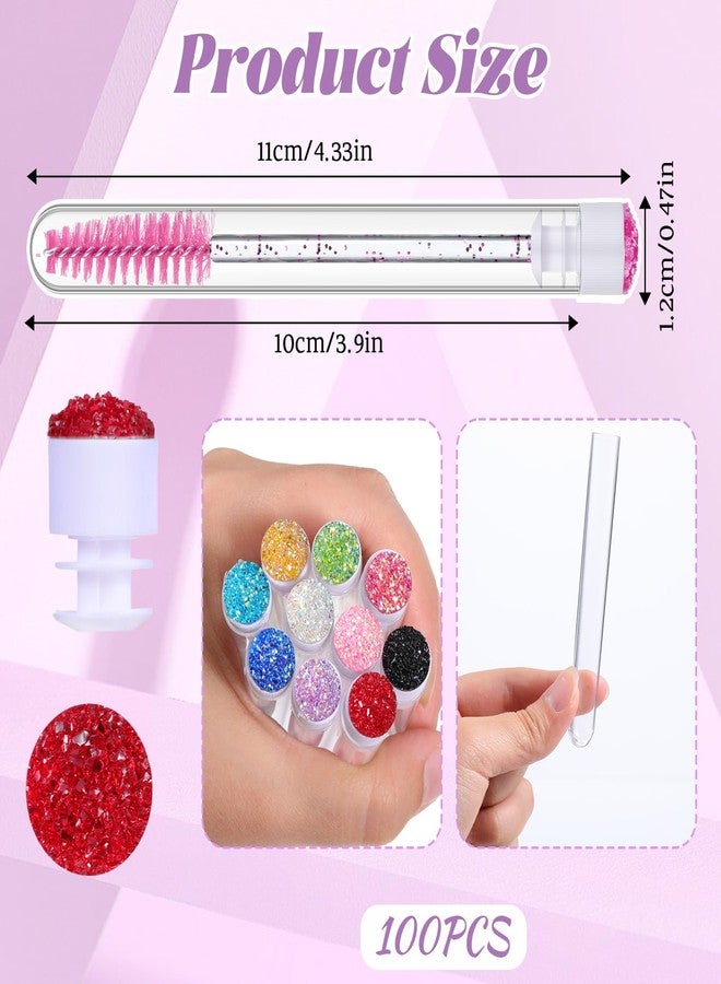 Oqqlin 200 Pack Mascara Wand Tube Set, 100 Pcs Adjustable Eyelash Brushes 100 Pcs Empty Travel Container Tubes Disposable Colorful Lash Makeup Tool for Eyelash Extensions (10 Color) - Image 2