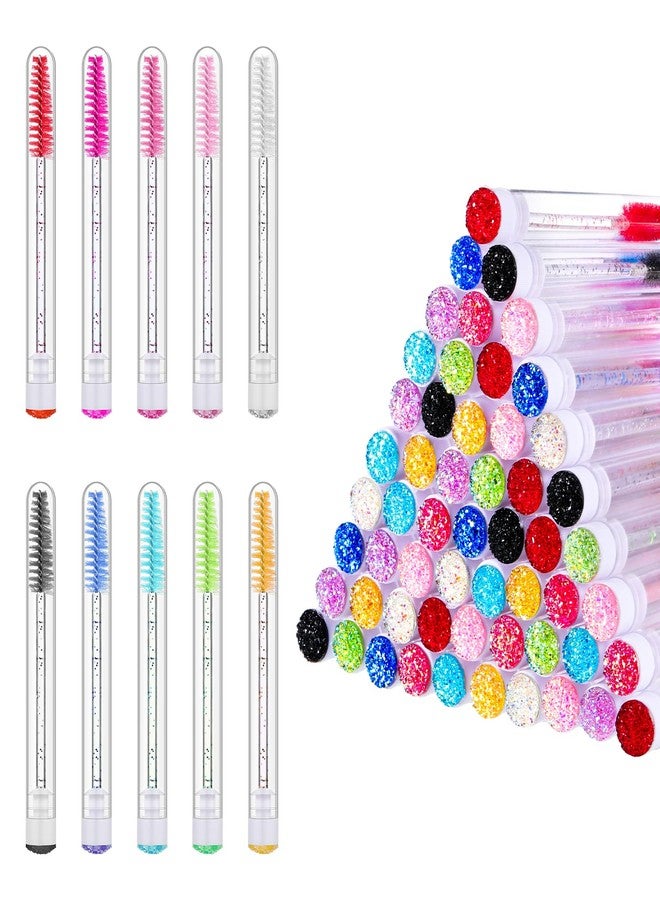 Oqqlin 200 Pack Mascara Wand Tube Set, 100 Pcs Adjustable Eyelash Brushes 100 Pcs Empty Travel Container Tubes Disposable Colorful Lash Makeup Tool for Eyelash Extensions (10 Color) - Image 1