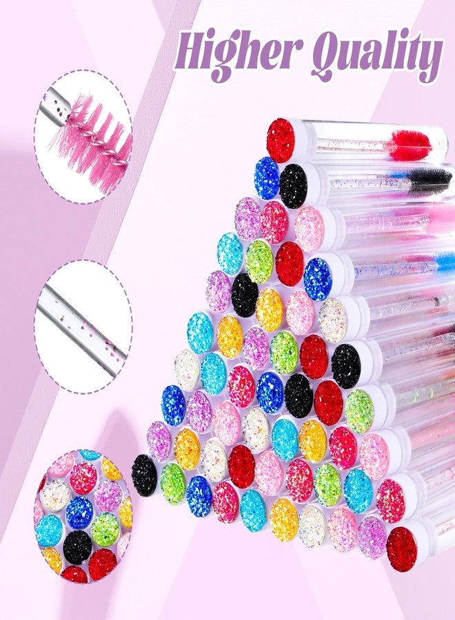 Oqqlin 200 Pack Mascara Wand Tube Set, 100 Pcs Adjustable Eyelash Brushes 100 Pcs Empty Travel Container Tubes Disposable Colorful Lash Makeup Tool for Eyelash Extensions (10 Color) - Image 3