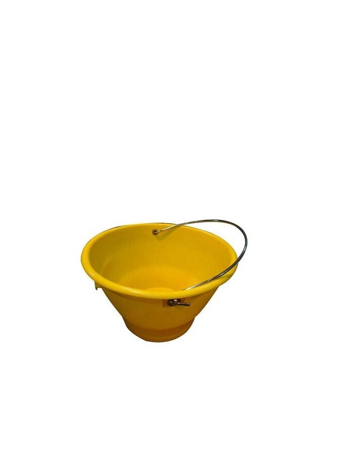 ABBASALI PVC Light Weight Bucket with Handle for Outdoor Gardeners,Construction Field etc With 3 Pair Gloves & 20Pcs Face Mask (2, YELLOW)  - Image 2
