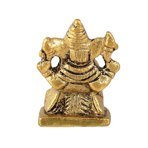 CraftVatika Metal Ganesh Idol Set of 10 for Diwali Decoration Item - Ganesha for Car Dashboard Small Ganpati Statue Figurine Murti for Home Office, Tabledesk Diwali Gift Items (Golden 4.5 CM Height) - Image 5