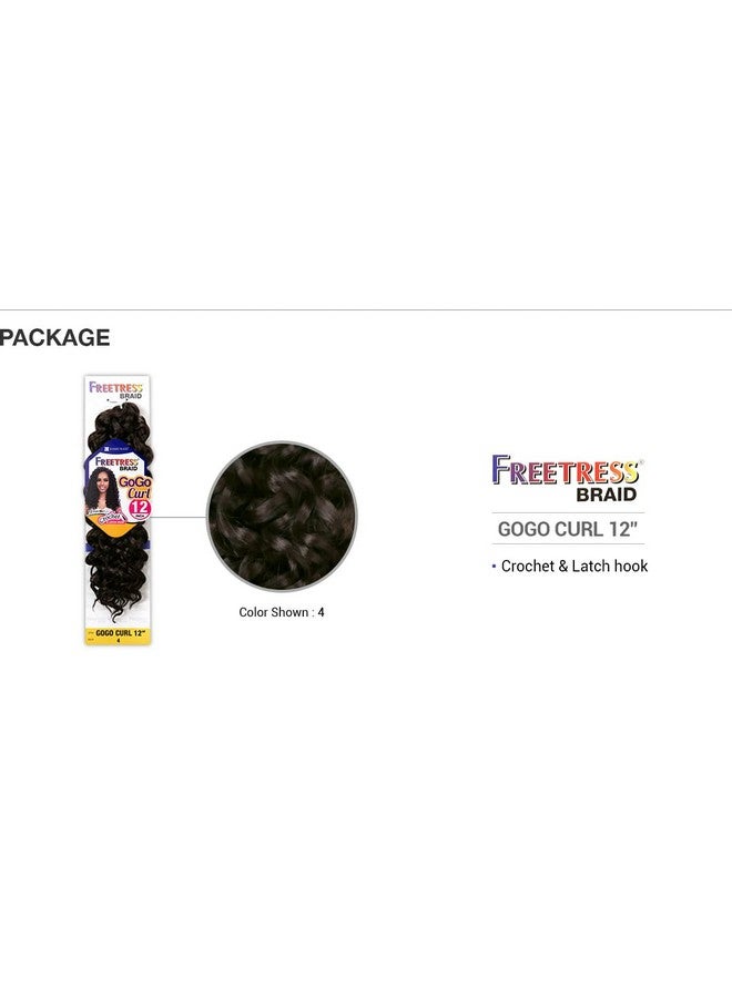 FreeTress Braids Gogo Curl 12 (1B Off Black) Freetress Synthetic Braid Crochet Bulk Braiding Hair - Image 4