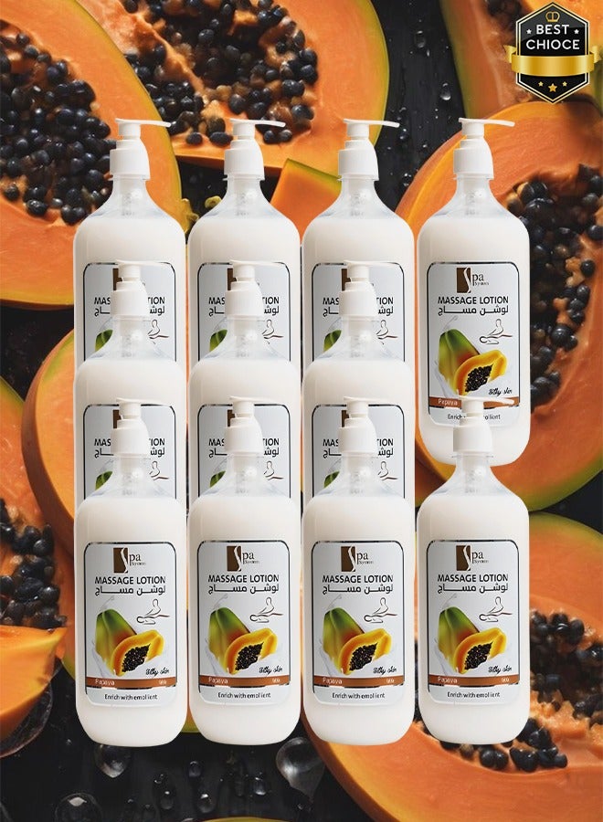 Spa System 11 Pieces Massage Lotion Papaya Enrich With Emolient - Image 1