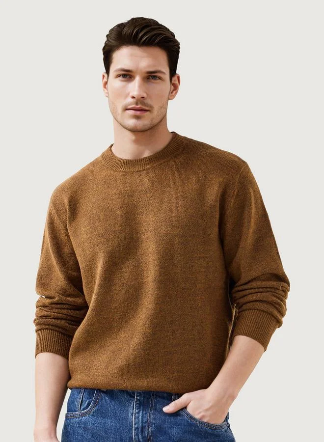 Splash FAV Textured Sweater with Crew Neck