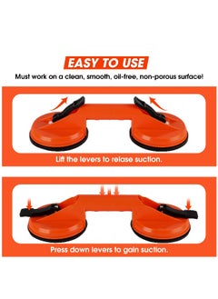 Generic Glass Suction Cups, Heavy Duty ABS Vacuum Plate Handle Glass Holder to Lift Large Glass/Tile Lifter/Moving Window,Mirror/Dent Puller(Pack of 2, Orange)  - Image 4