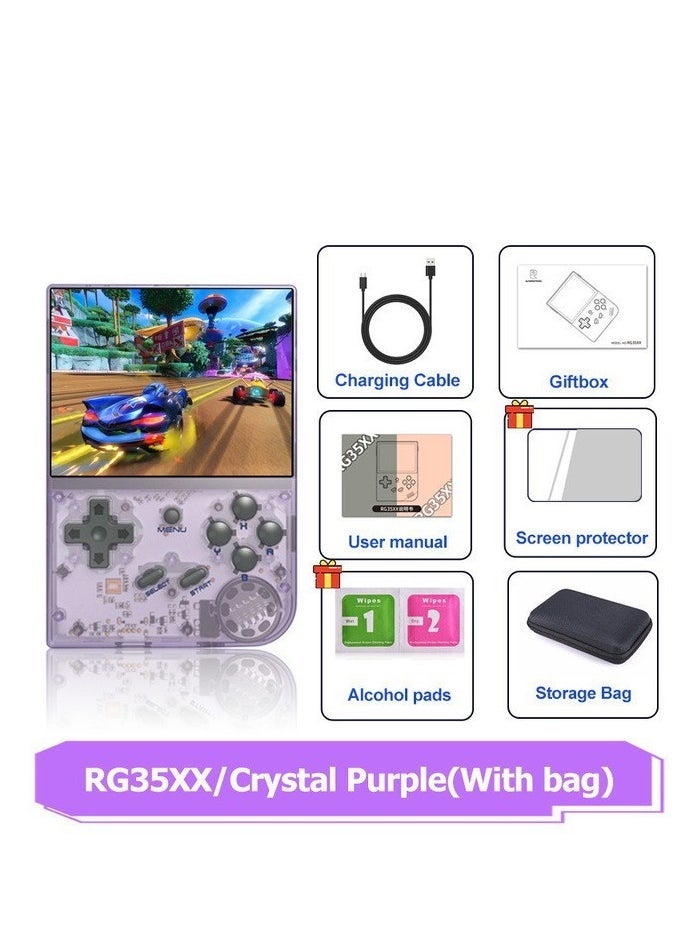 RG35XX Handheld Game Console 3.5 Inch IPS Screen Linux System Retro Video Games Consoles Portable Pocket Video Player 5000+ Games (Purple-64G) - Image 1