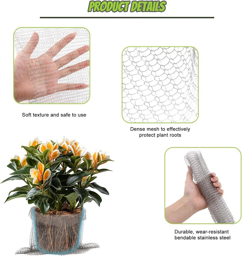 Froidesente 16 Pcs Root Guard Gopher Proof Stainless Wire Steel Baskets, 1 Gallon Narrow Gophers Moles Voles Mesh Baskets Protect Plant Roots Tubers Trees Flowers Crops (16 Pcs 1 Gallon Narrow) - Image 4