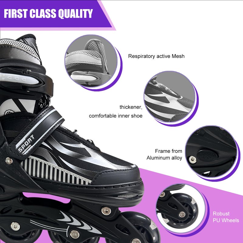 Janplay Adjustable Inline Skates for Kids and Teens Ages 4-16, All 8 Wheels of Inline Roller Skates Light Up, Safe and Fun Illuminating for Outdoor Indoor Sports - Image 4
