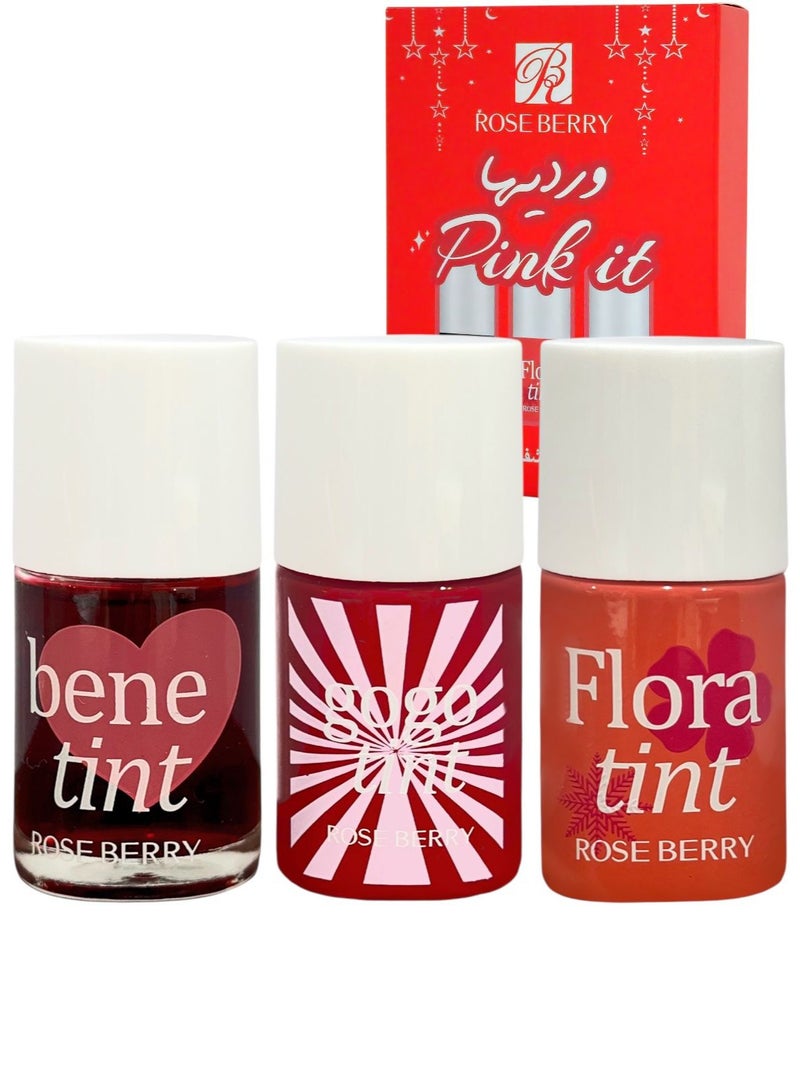 روزبيري تنت للشفاه ومورد خدود سائل ثابت 3قطعة - Image 1