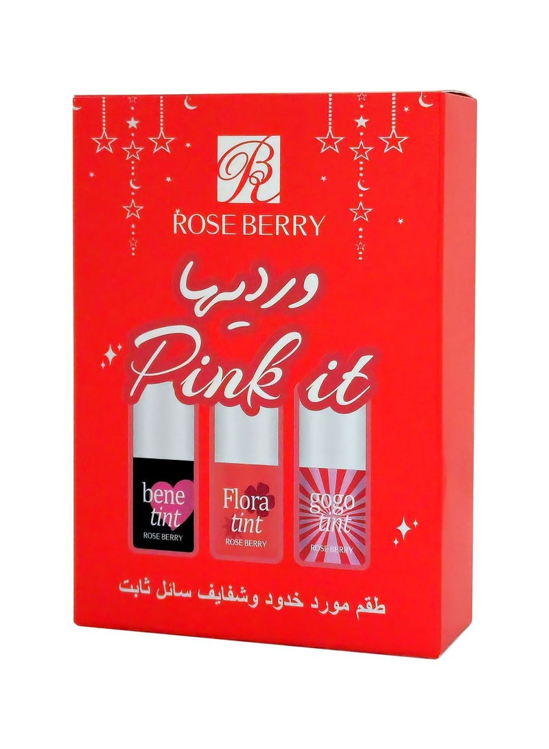 روزبيري تنت للشفاه ومورد خدود سائل ثابت 3قطعة - Image 2