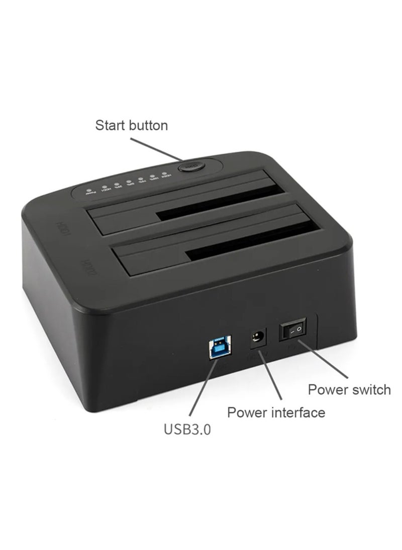 Generic - USB 3.0 Multi Hard Drive Docking Station Suporte Offline Clone 2 Bay HDD Docking Station - Image 1