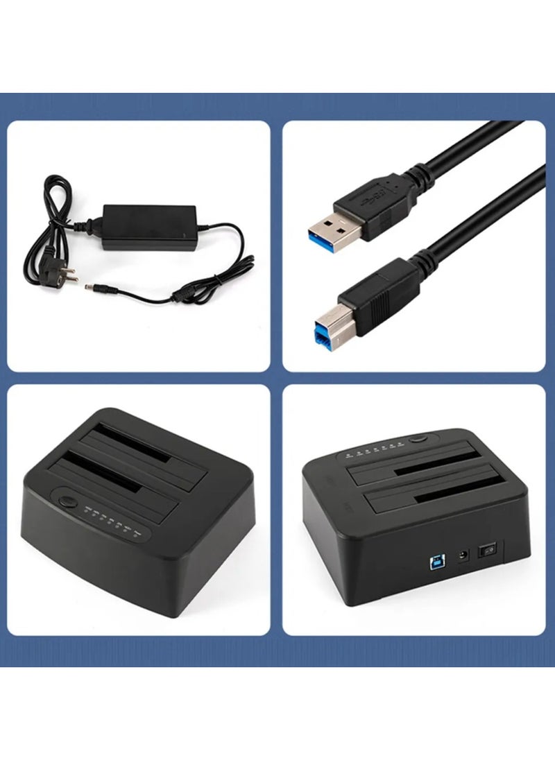 Generic - USB 3.0 Multi Hard Drive Docking Station Suporte Offline Clone 2 Bay HDD Docking Station - Image 1