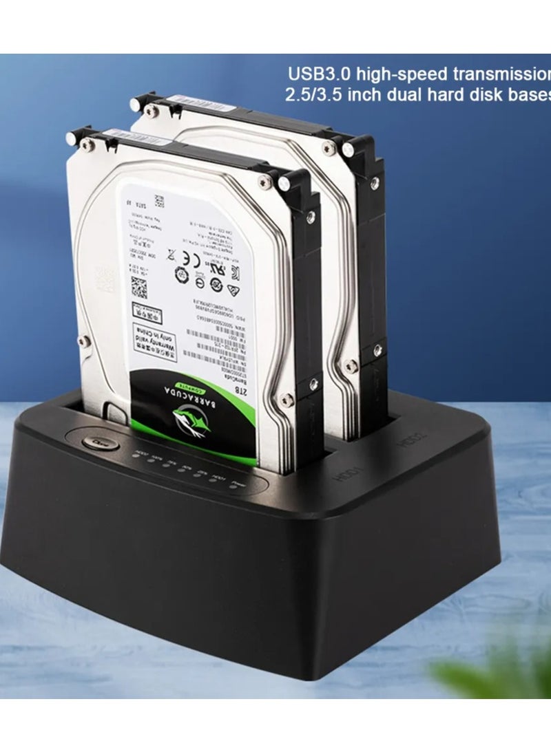 Generic - USB 3.0 Multi Hard Drive Docking Station Suporte Offline Clone 2 Bay HDD Docking Station - Image 1