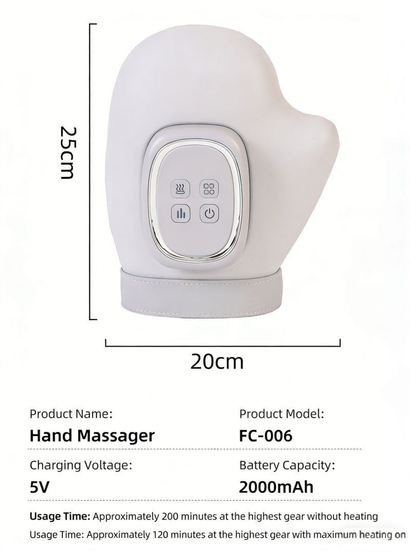 Hand Massager with Heat and Compression, for Arthritis and Carpal Tunnel, Heated Therapy Pain Relief, Electric Wrist/Finger/Palm Massager, Portable and Rechargeable, FC-006 - Image 2