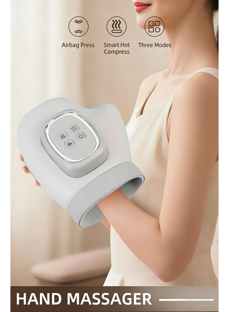Hand Massager with Heat and Compression, for Arthritis and Carpal Tunnel, Heated Therapy Pain Relief, Electric Wrist/Finger/Palm Massager, Portable and Rechargeable, FC-006 - Image 1