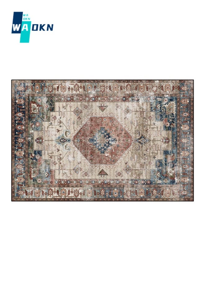 WAOKN Washable Indoor Doormat, Non Slip Retro Floor Mat 50 x 80cm Area Rug Quick Absorbent Entrance Rug Distressed Front Door Mat, Welcome Mats Entryway Rug Doormats for Kitchen  - Image 1