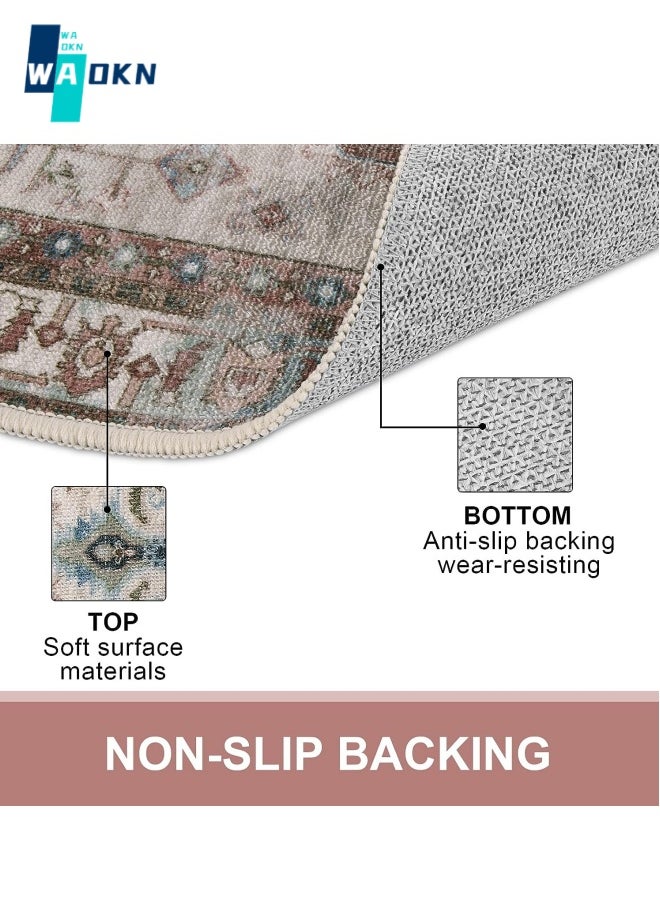 WAOKN Washable Indoor Doormat, Non Slip Retro Floor Mat 50 x 80cm Area Rug Quick Absorbent Entrance Rug Distressed Front Door Mat, Welcome Mats Entryway Rug Doormats for Kitchen  - Image 4
