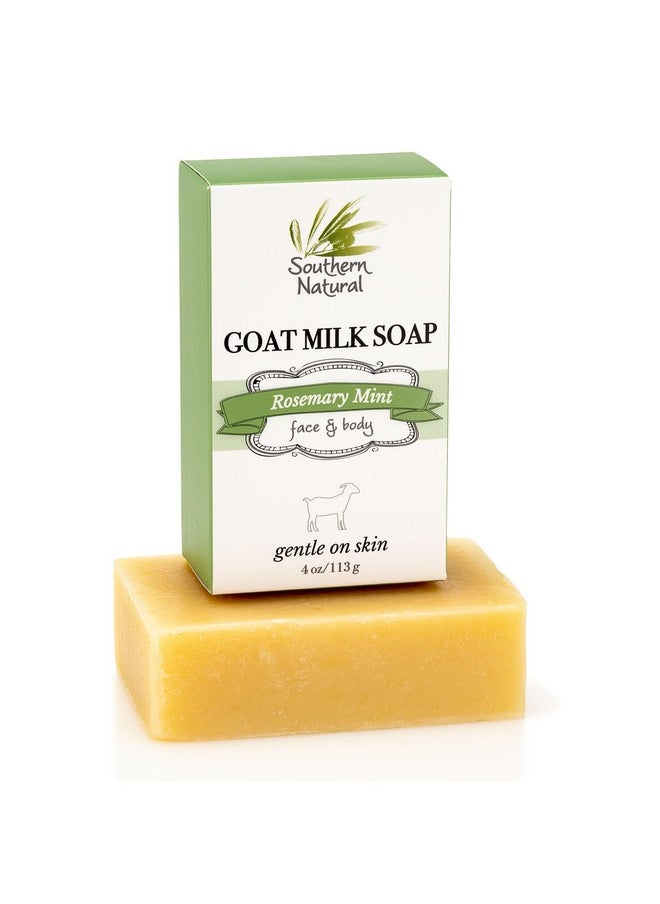 southern natural Southern Natural Goat Milk Soap Bar- Rosemary Mint - For Dry Sensitive Skin. Natural Handmade Soap For Men, Women, Kids & Baby. Great For Face and Body.  - Image 1