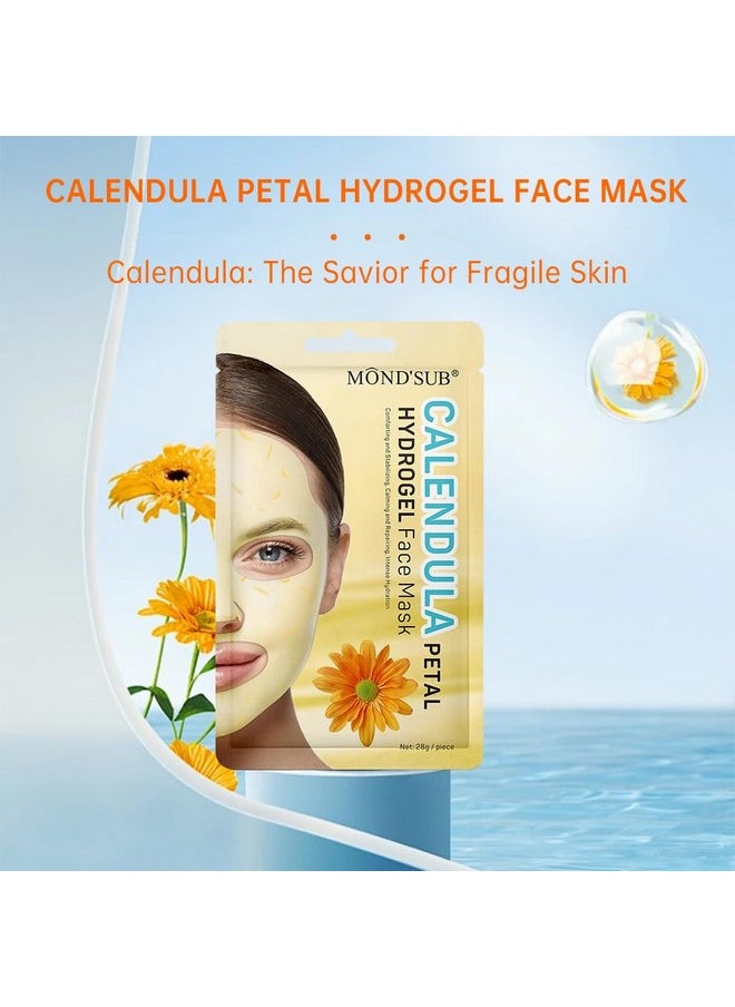 Mond'sub - Calendula Hydrogel Soothing Facial Mask for Sensitive Skin,Hyaluronic Acid Hydrating Sheet Face Mask Skin Care,Sheet Mask,Calendula Calming Mask 12 Pack - Image 1
