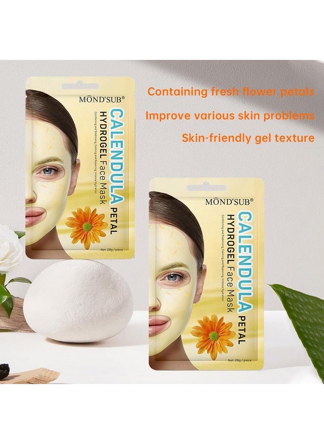 Mond'sub - Calendula Hydrogel Soothing Facial Mask for Sensitive Skin,Hyaluronic Acid Hydrating Sheet Face Mask Skin Care,Sheet Mask,Calendula Calming Mask 12 Pack - Image 1