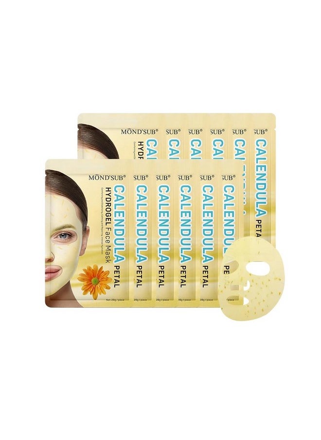 Mond'sub - Calendula Hydrogel Soothing Facial Mask for Sensitive Skin,Hyaluronic Acid Hydrating Sheet Face Mask Skin Care,Sheet Mask,Calendula Calming Mask 12 Pack - Image 1