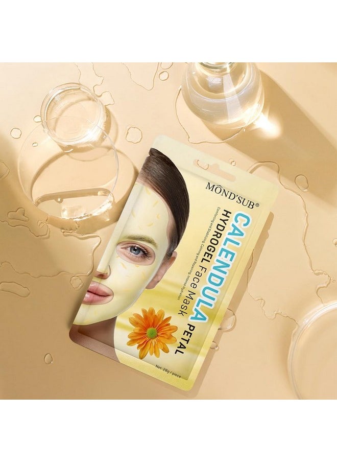 Mond'sub - Calendula Hydrogel Soothing Facial Mask for Sensitive Skin,Hyaluronic Acid Hydrating Sheet Face Mask Skin Care,Sheet Mask,Calendula Calming Mask 12 Pack - Image 1