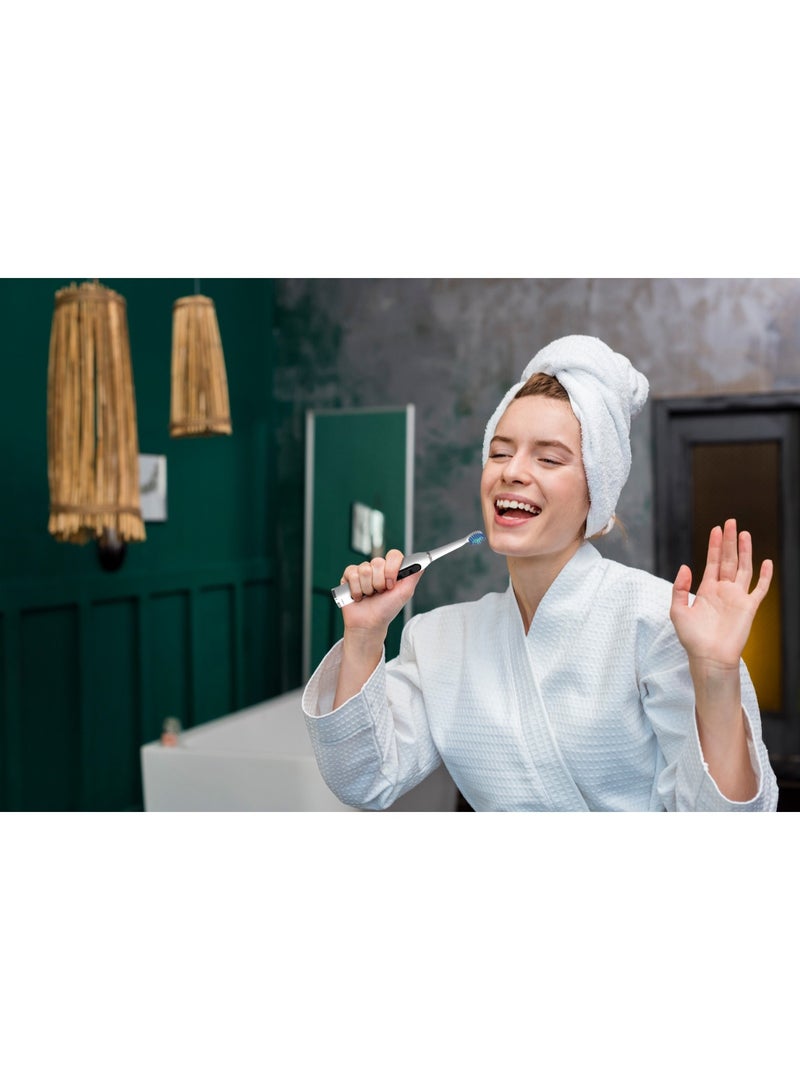 بورودو فرشاة أسنان كهربائية لايف ستايل مع 5 أوضاع تنظيف وفرشاتين بديلتين / عمر بطارية 50 يومًا / شعيرات عالية الجودة / تنظيف متقدم / واجهة شحن من النوع C - أبيض - Image 2