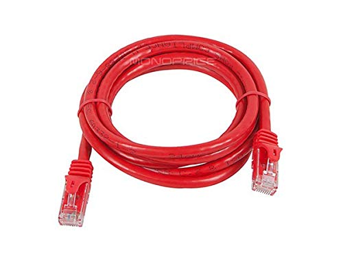 Monoprice Flexboot Cat6 Ethernet Patch Cable Network Internet Cord RJ45 Stranded 550Mhz UTP Pure Bare Copper Wire 24AWG 5ft Red - Image 3