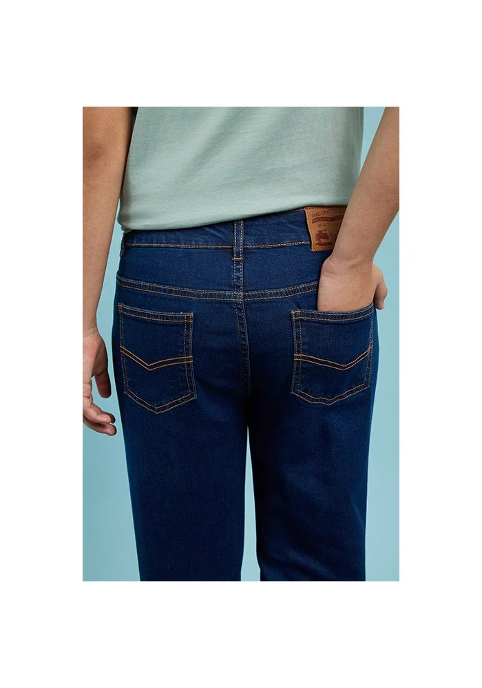 أر أند بي Solid Jeans with Button Closure