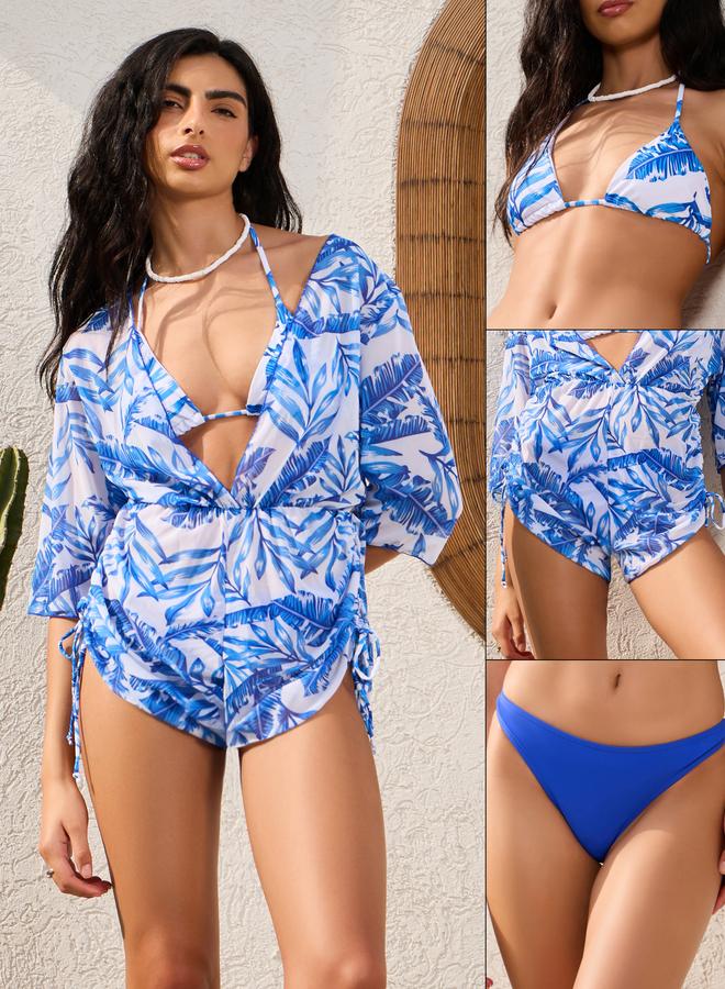 Styli Pack of 3 - Tie Back Detail Padded Bikini, Briefs and Playsuit Cover Up - Image 2