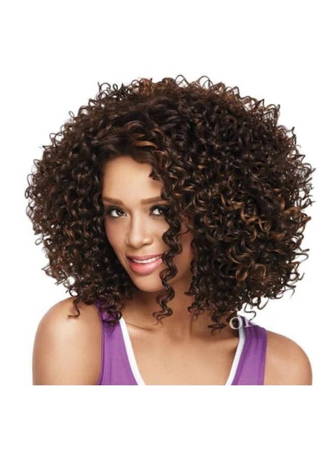 NIBEMINENT Curly Synthetic Hair Wig Brown