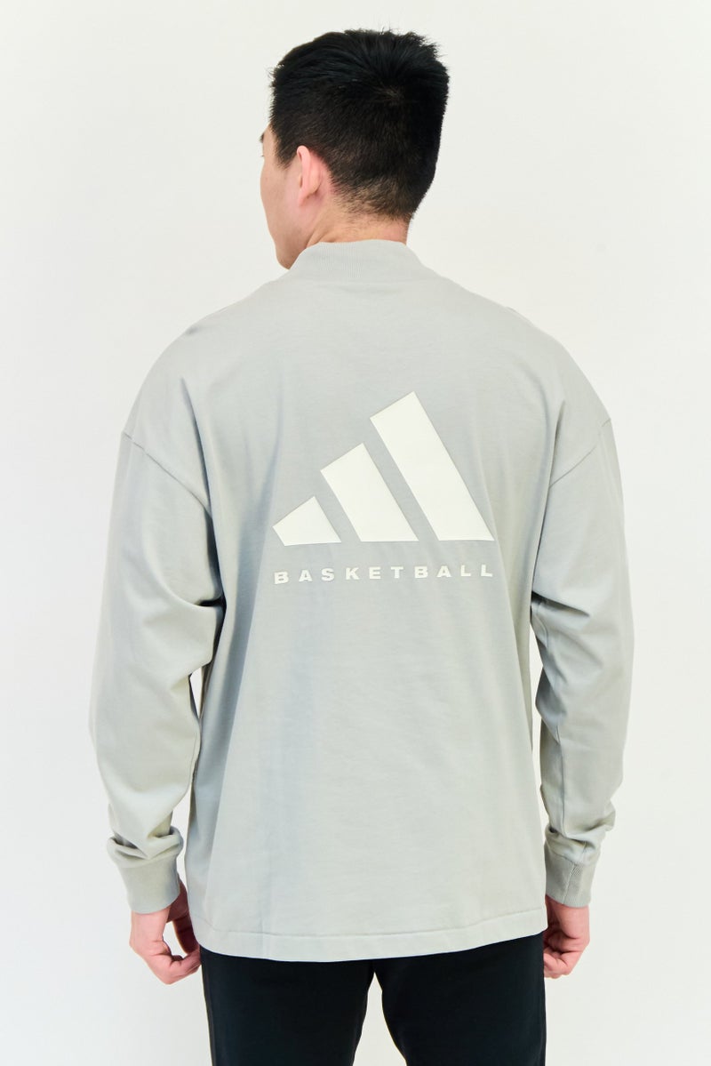 Adidas Men Sportswear Fit Long Sleeves Outdoor Sweatshirt, light Grey  - Image 4