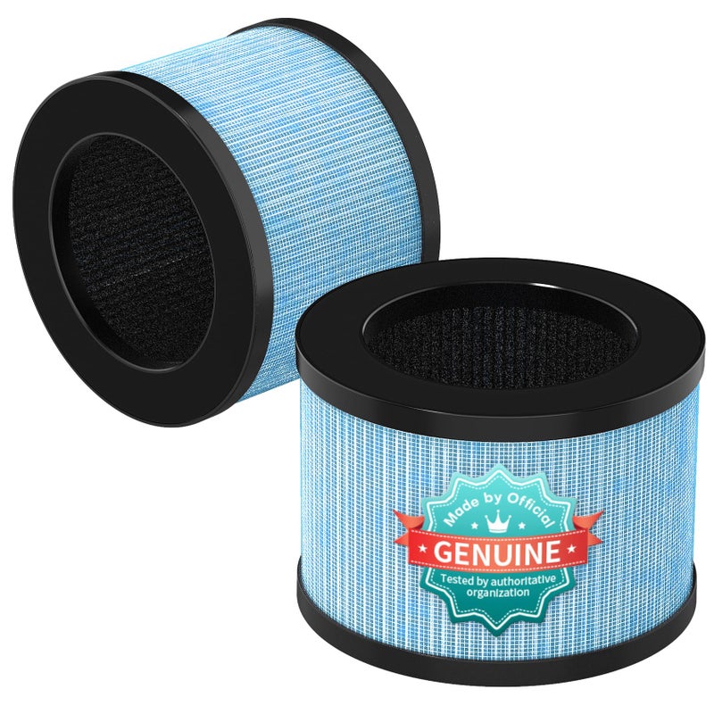 VOOPNU 2-Pack VOOPNU JH12 Replacement Filter, 4-Stage H13 True HEPA&Efficiency Activated Carbon, for up to 99.97% of Pet Hair, Smoke, Harmful Particles and Common Household Pollutants, Stander Version, Blue - Image 1