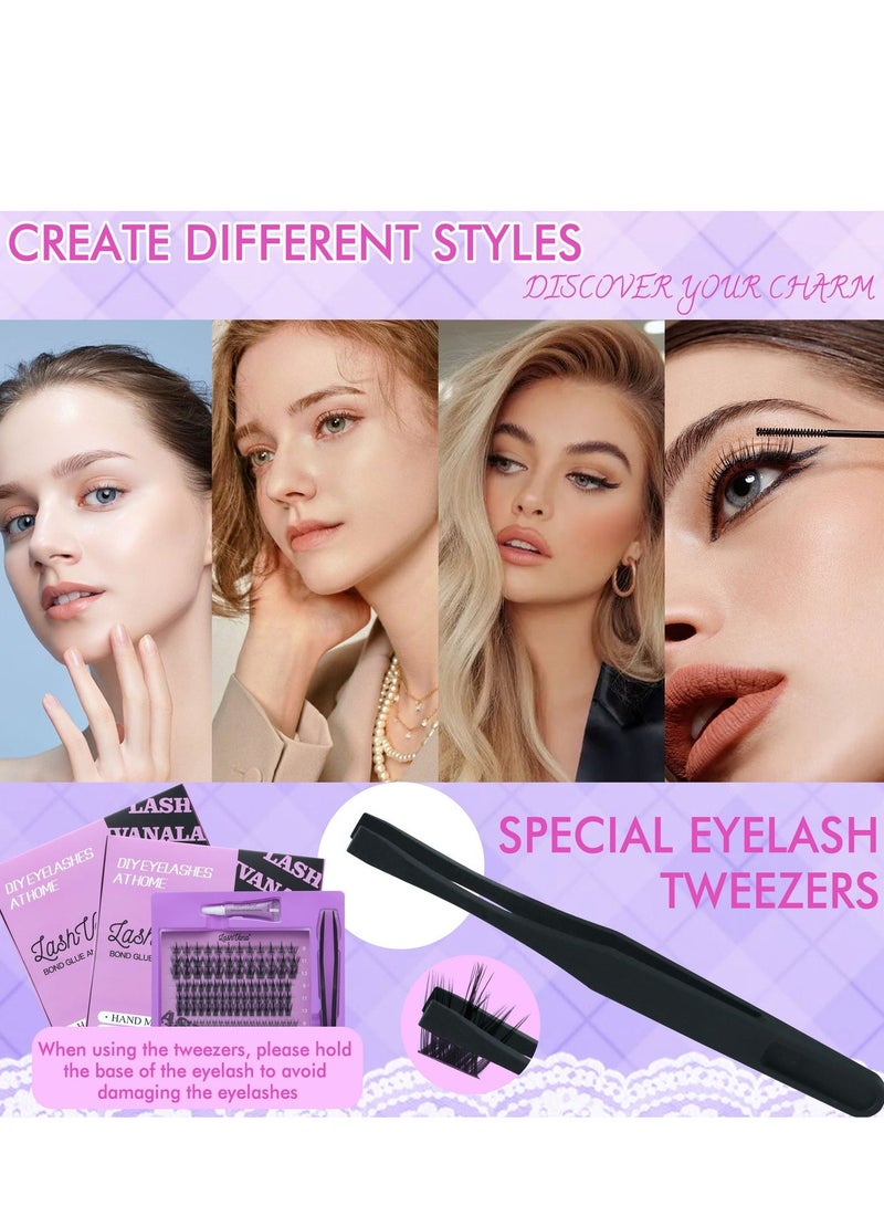 lashvana 213pcs False Eyelashes,DIY Individual Eyelash Extension Kit,207Clusters 9-13mm Mixed Individual Lashes Cluster,6clusters Fox-style false eyelashes With Eyelash tweezers And glue Kit,Newbie Applicable, Can Be Used Repeatedly. - Image 5