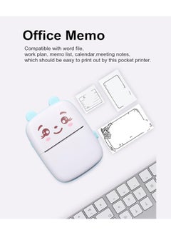 Generic Mini mobile printer pocket printer Thermal Sticker Maker Inkless Thermal Printer Multifunctional Compact Size for Web Pages Shopping Lists  - Image 4
