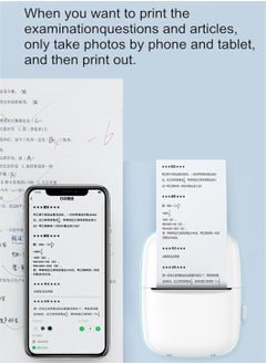 Generic Mini mobile printer pocket printer Thermal Sticker Maker Inkless Thermal Printer Multifunctional Compact Size for Web Pages Shopping Lists  - Image 2