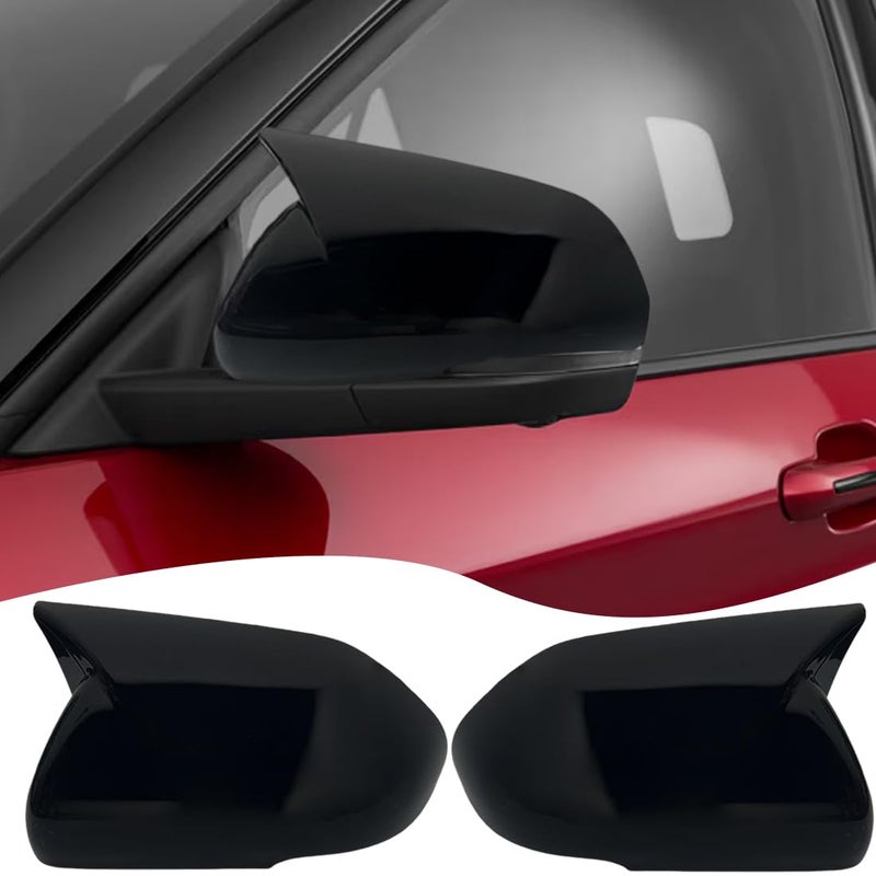 Rear View Mirror Cover for Ford Explorer 2020 2021 2022 2023 2024 2025 Bright Black Turn Signal Housing Cover Accessories