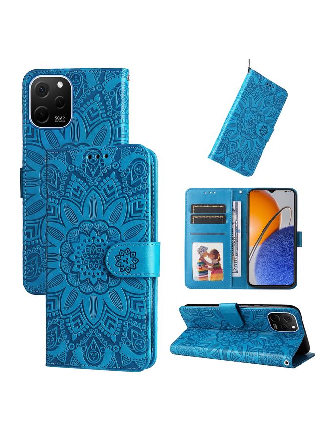 Zaboon Case For Huawei nova Y61 Embossed Sunflower Leather Phone Case - Image 1