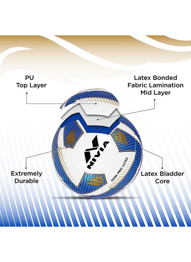Nivia - DOM04 Pro Ultra ‎PU Football | Size 5 | Machine Stitched | 32 Panel | PU Micro Fiber top Layer | Soccer Ball | Latex Bladder Core - Image 1