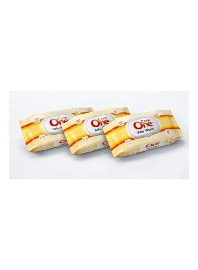 CareOne Care One Ultra-Fresh Baby Wipes Value Set (3 x 120 Pcs) - Extra Large & Durable - Yellow Edition