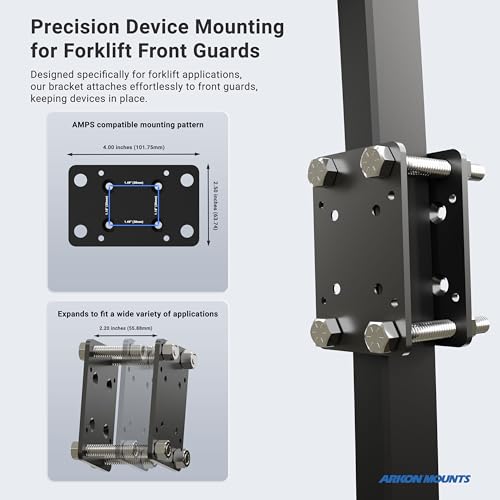 ARKON Mounts 5 inch Robust Forklift Pillar Bracket Phone Mount - Image 4
