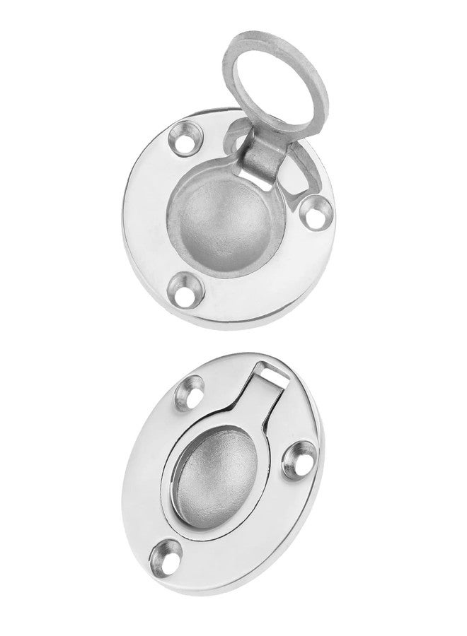 Mtsooning 2 PCS Boat Ring Hatch,1.97" Round Flush Pull Latch, Stainless Steel Deck Recessed Pull Handle, Marine Mount Lifting Ring Locker Hardware for Boat Locker Window Drawer Cupboard - Image 1