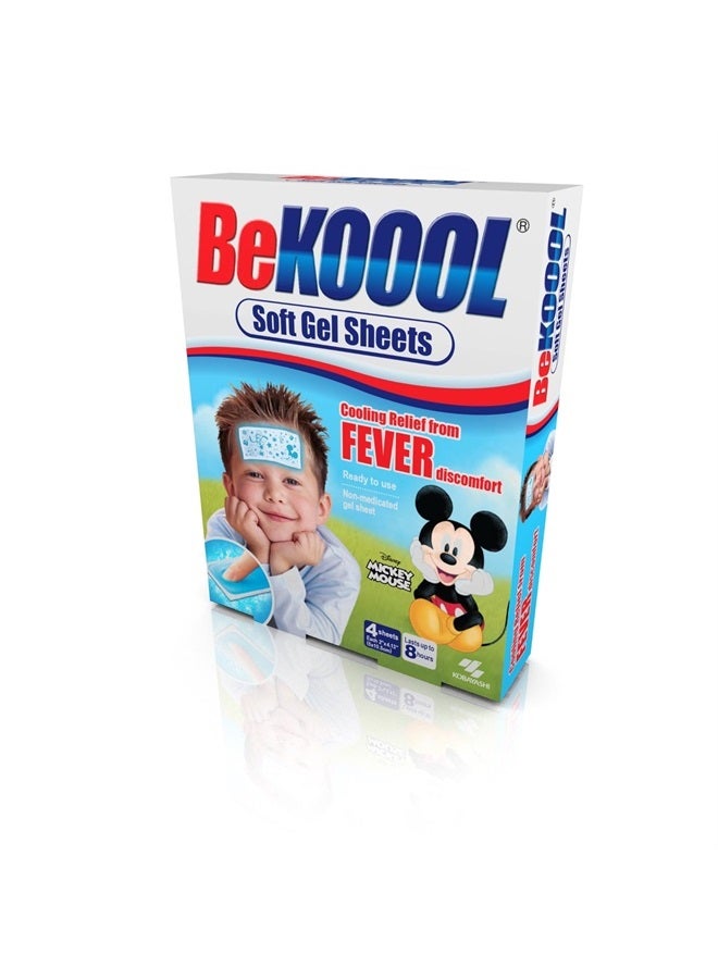 BEKOOOL Soft Gel Sheets for Kids for Cooling Relief from Fever discomfort | 4 Count - Image 2
