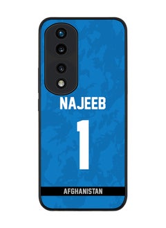 Rugged Black Edge Case for Honor 70 Pro, Slim fit Soft Case Flexible Rubber Edges Thin Cover - Player Name - Najibullah Zadran, Jersey Number- 1