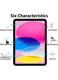 NAFO Screen Protector compatible with iPad 10th Generation 9H Hardness Tempered Glass Film HD Full Coverage Easy Installation] for iPad 10 th (1 - Pack)  - Image 2