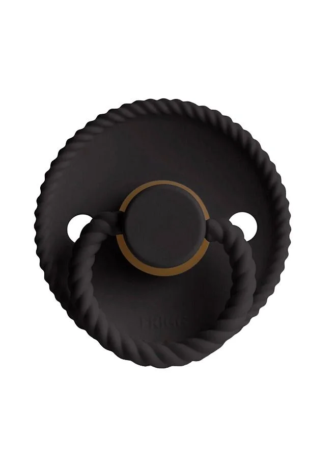 FRIGG Pack Of 1 Rope Latex Baby Pacifier 0-6M Jet Black - Size 1