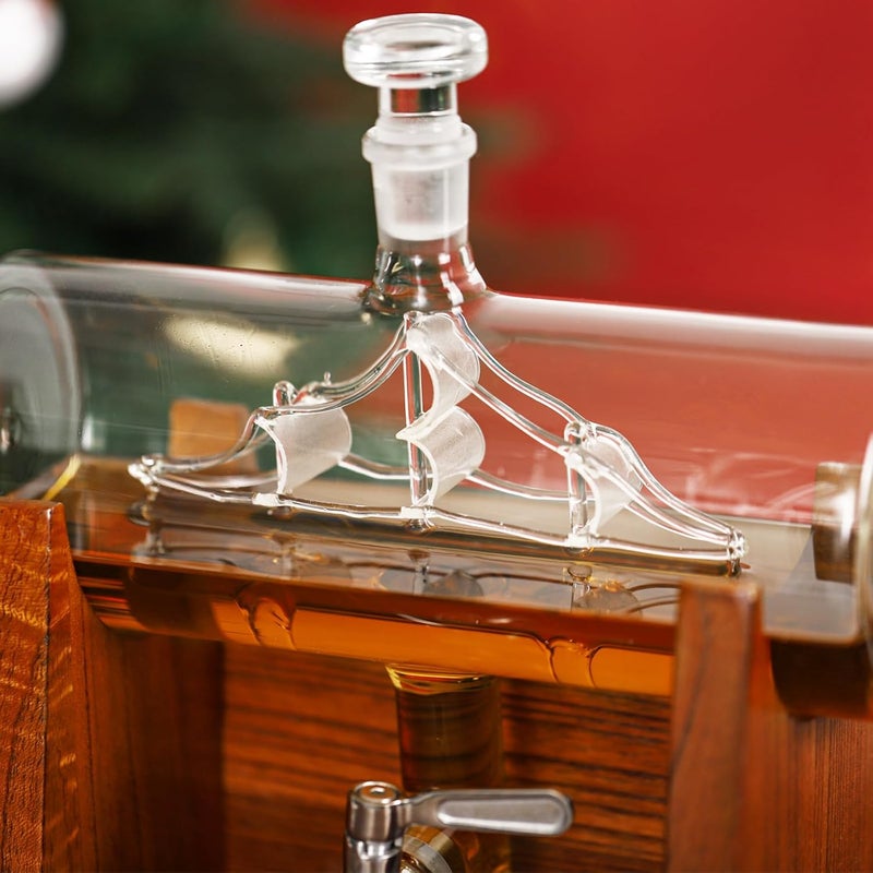 JILLMO Whiskey Decanter Sets for Men, 1250ml Decanter Set with 2 Whiskey Glasses, Ideal Bourbon Gifts for Men - Image 3
