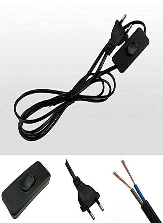 VRCT 2-Pin Plug-in Light Fitting Long Wire with Switch On/Off Button Cable/Cord for Table Lamps & Home Decor 2 Meter Long Power Cable for Multipurpose Uses - Image 3