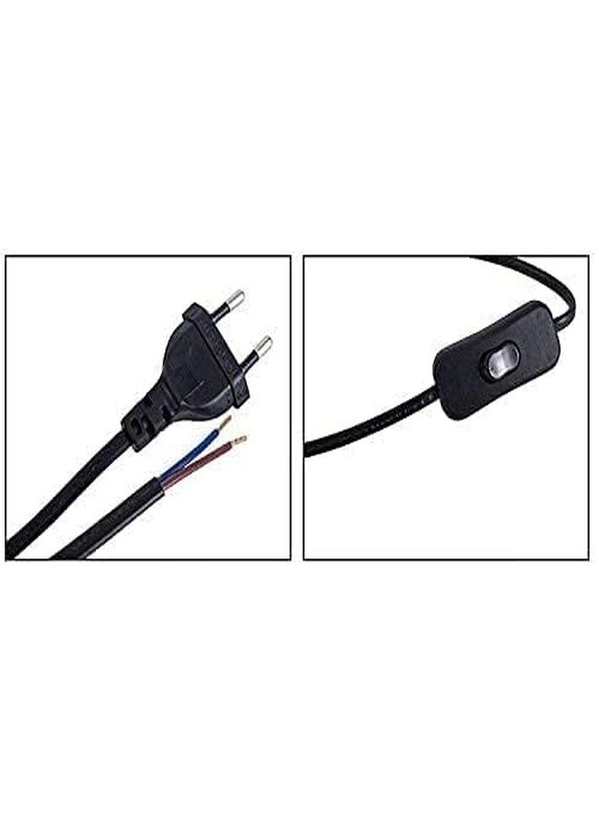 VRCT 2-Pin Plug-in Light Fitting Long Wire with Switch On/Off Button Cable/Cord for Table Lamps & Home Decor 2 Meter Long Power Cable for Multipurpose Uses - Image 4